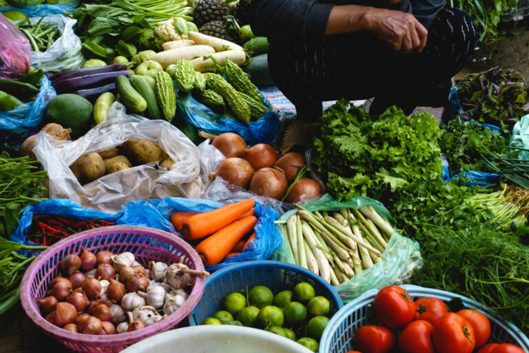 Fresh vegetables at market