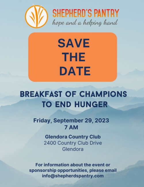 Shepherd's Pantry Breakfast of Champions Save the Date